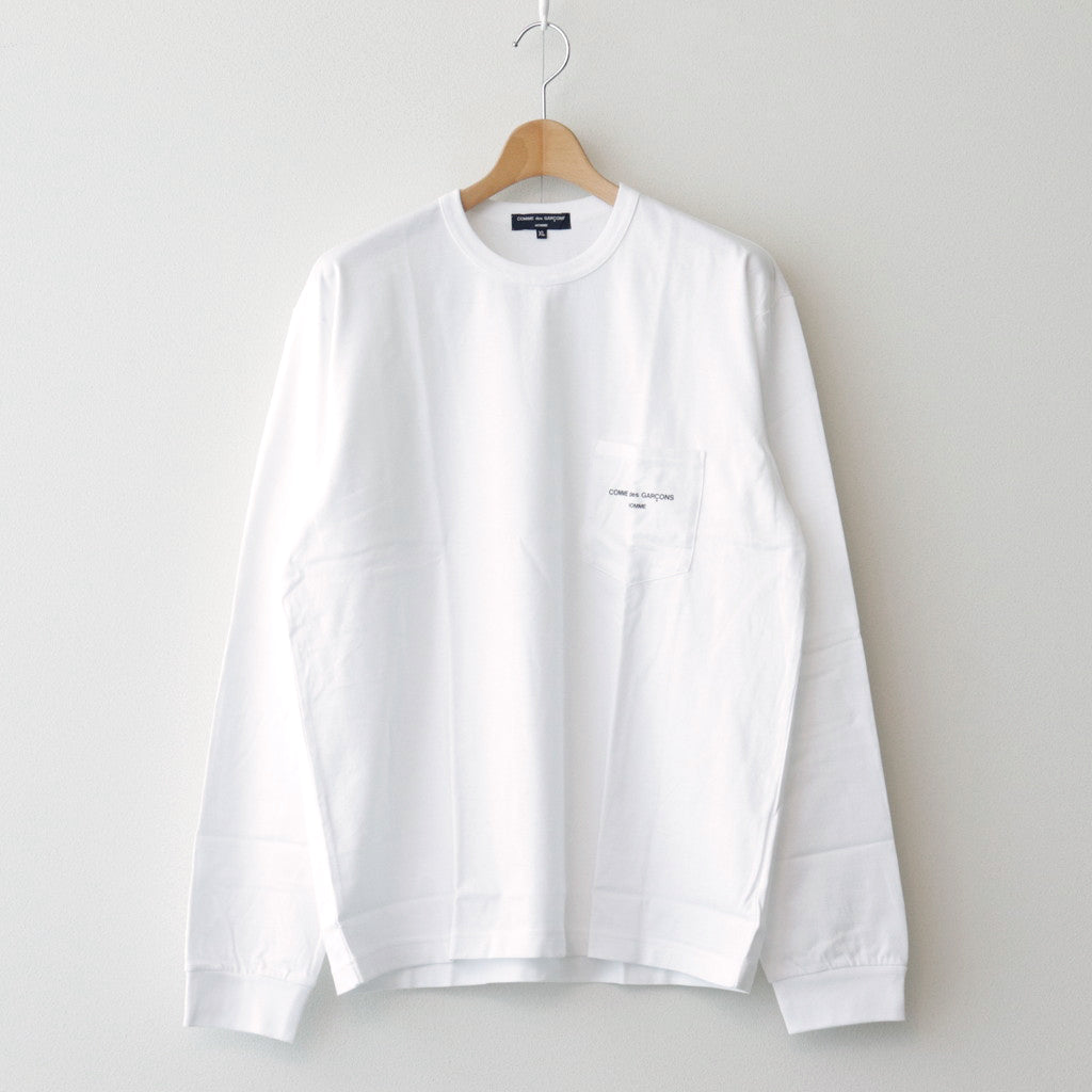 綿天竺 製品プリント L/S Tシャツ #WHITE [HM-T102-051]