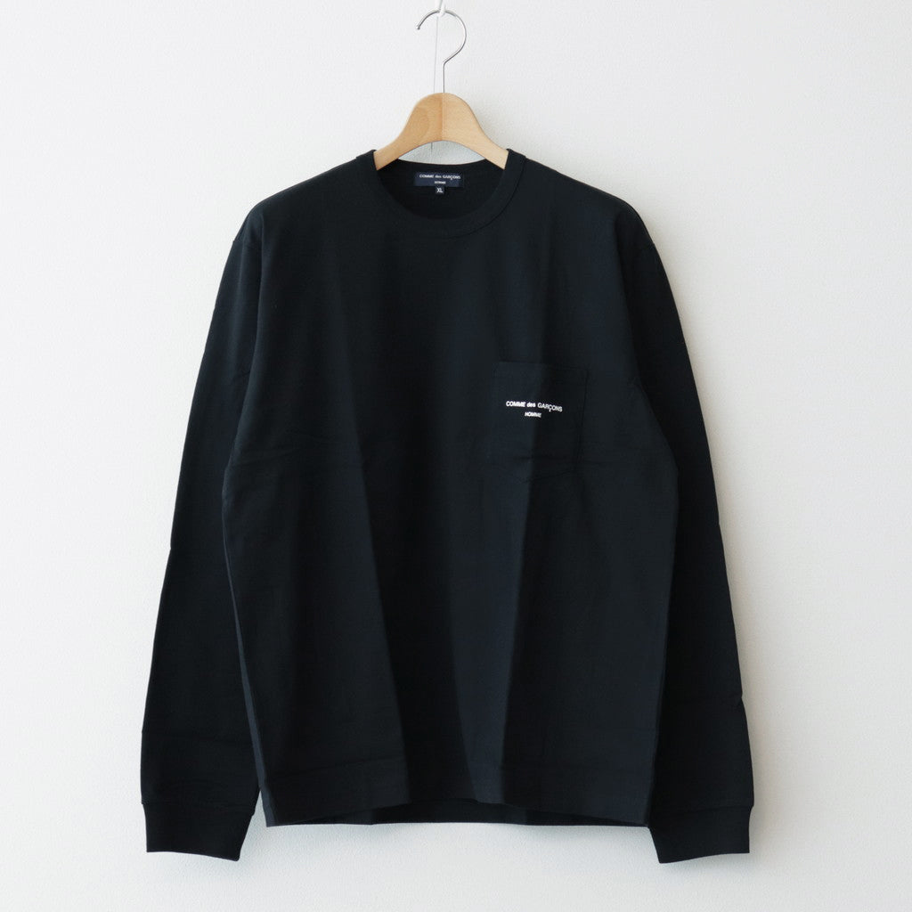 綿天竺 製品プリント L/S Tシャツ #BLACK [HM-T102-051]