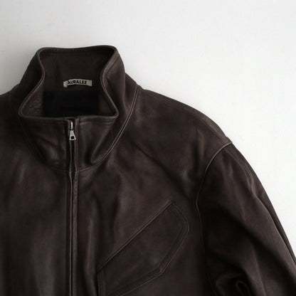 HEAVY LAMB LEATHER ZIP BLOUSON #DARK BROWN [A24AB01LA]