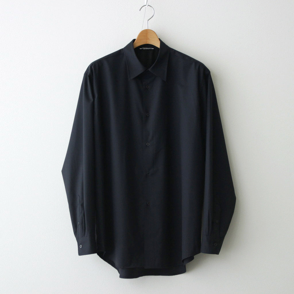 SUPER FINE TROPICAL WOOL SHIRT #DARK NAVY [A24SS03WT]