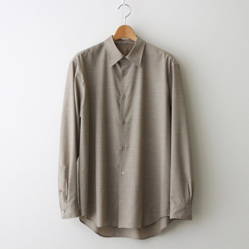 SUPER FINE TROPICAL WOOL SHIRT #TOP GRAY BEIGE [A24SS03WT]