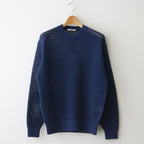 COTTON LILY-YARN MESH KNIT P/O #BLUE [A24SP01LM]