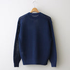 COTTON LILY-YARN MESH KNIT P/O #BLUE [A24SP01LM]