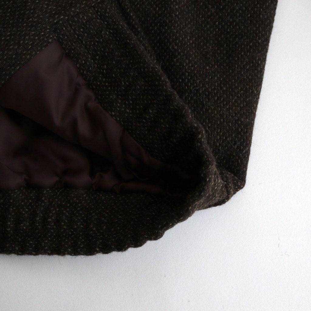 LAMA SHETLAND WOOL TWEED ZIP BLOUSON #BROWN TWEED [A24AB03LS]