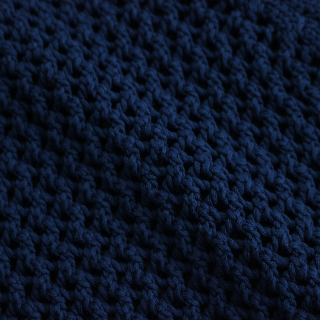 COTTON LILY-YARN MESH KNIT TEE #BLUE [A24ST02LM]