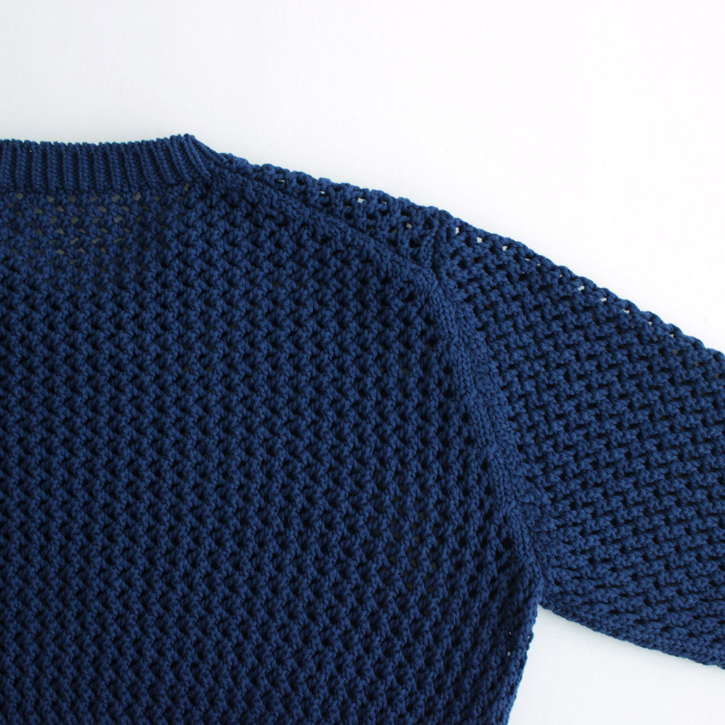 COTTON LILY-YARN MESH KNIT TEE #BLUE [A24ST02LM]