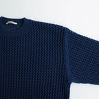 COTTON LILY-YARN MESH KNIT P/O #BLUE [A24SP01LM]