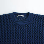 COTTON LILY-YARN MESH KNIT P/O #BLUE [A24SP01LM]