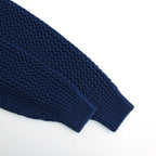 COTTON LILY-YARN MESH KNIT P/O #BLUE [A24SP01LM]