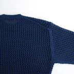 COTTON LILY-YARN MESH KNIT P/O #BLUE [A24SP01LM]