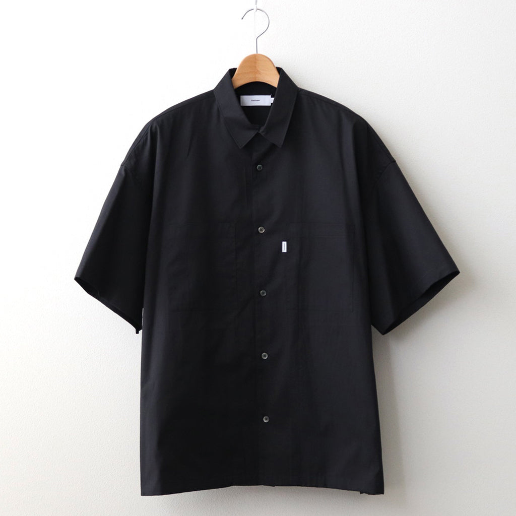 Solotex Twill S/S Oversized Box Shirt #BLACK [GM241-50291B]