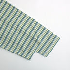 HARD TWIST COTTON BORDER BOAT NECK L/S TEE #LIGHT GREEN BORDER [A24SP01BR]