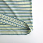 HARD TWIST COTTON BORDER BOAT NECK L/S TEE #LIGHT GREEN BORDER [A24SP01BR]