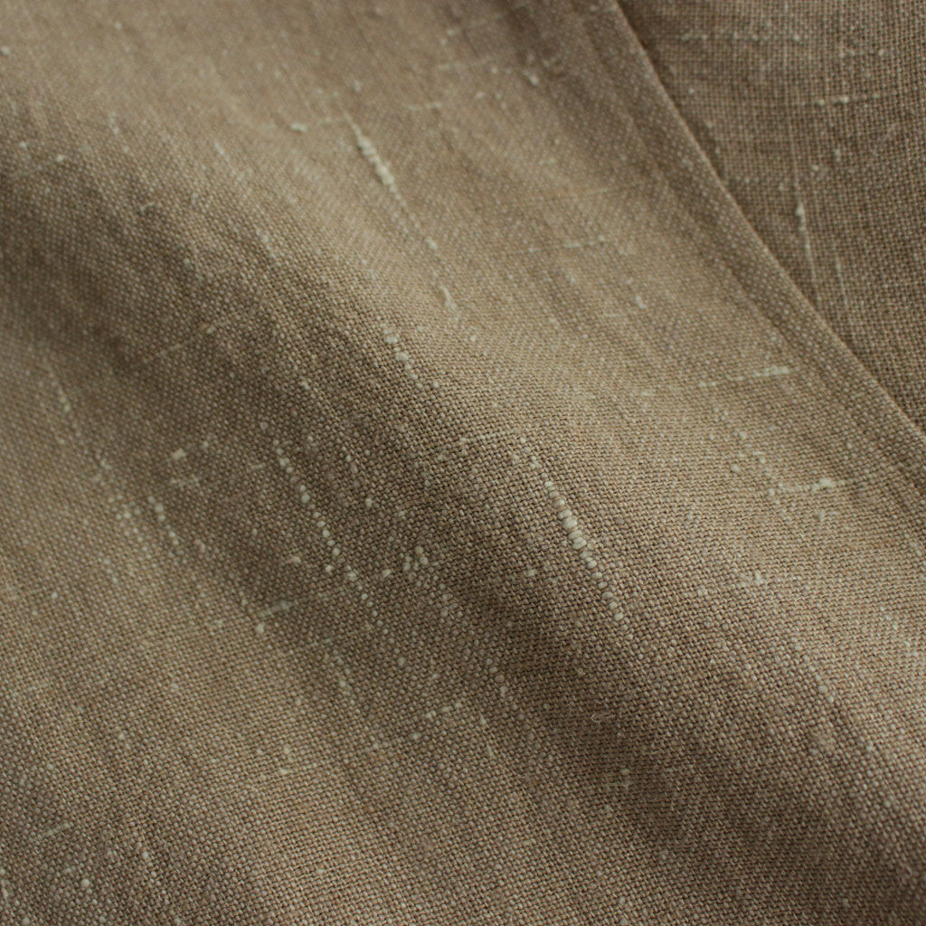 LINEN SILK TWEED HALF SLEEVED SHIRT #BROWN [A24SS01LS]