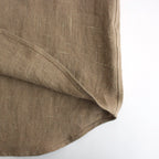 LINEN SILK TWEED HALF SLEEVED SHIRT #BROWN [A24SS01LS]
