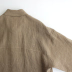 LINEN SILK TWEED HALF SLEEVED SHIRT #BROWN [A24SS01LS]