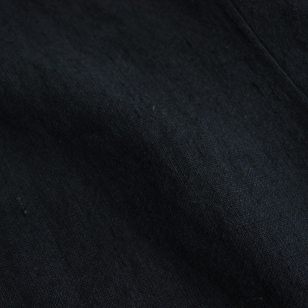 LINEN SILK TWEED HALF SLEEVED SHIRT #DARK NAVY [A24SS01LS]
