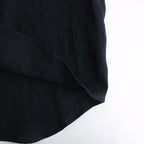 LINEN SILK TWEED HALF SLEEVED SHIRT #DARK NAVY [A24SS01LS]