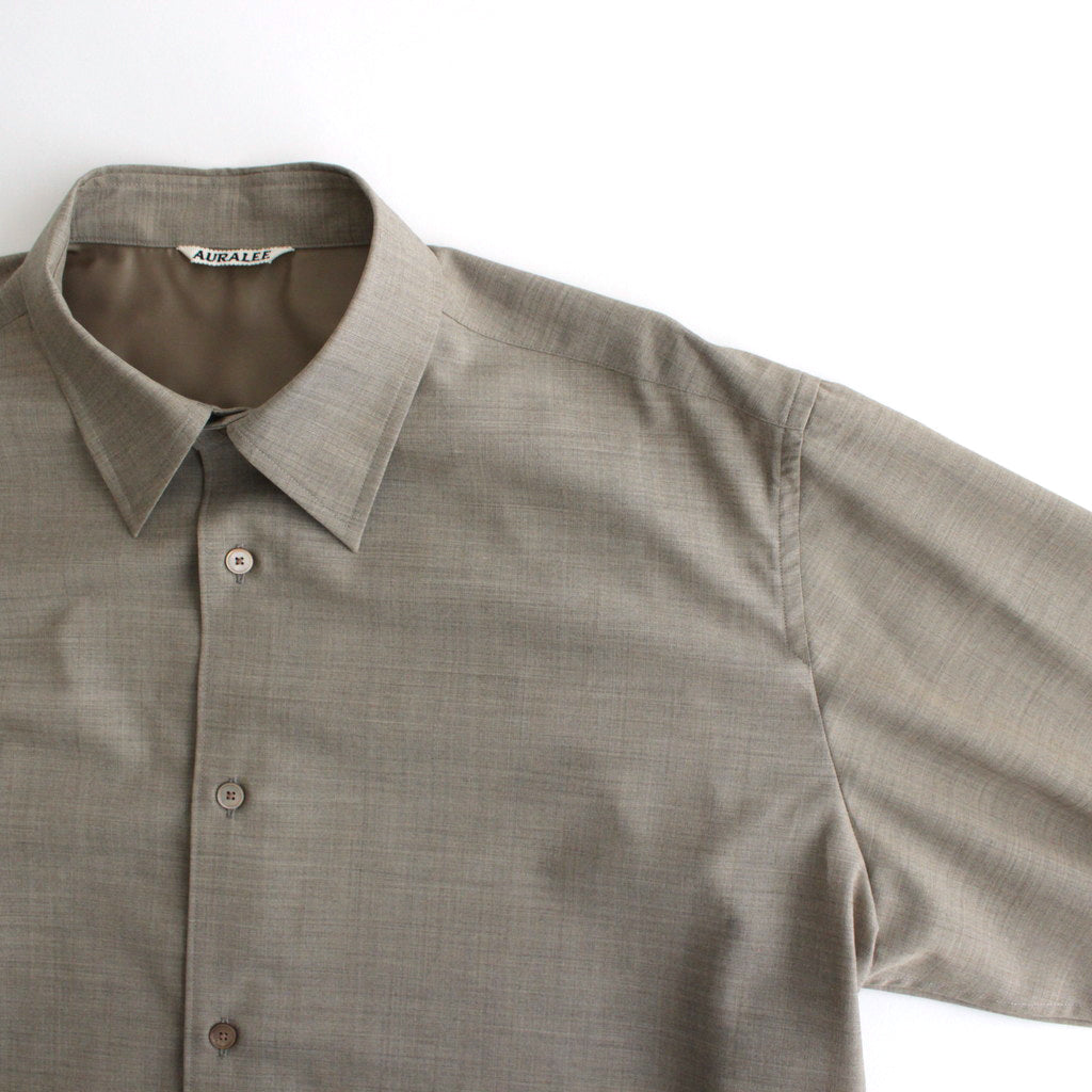 SUPER FINE TROPICAL WOOL SHIRT #TOP GRAY BEIGE [A24SS03WT]