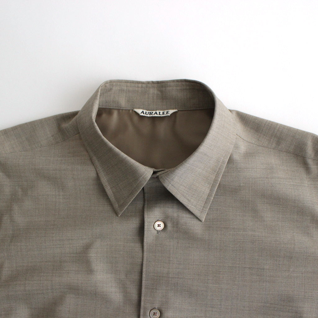 SUPER FINE TROPICAL WOOL SHIRT #TOP GRAY BEIGE [A24SS03WT]