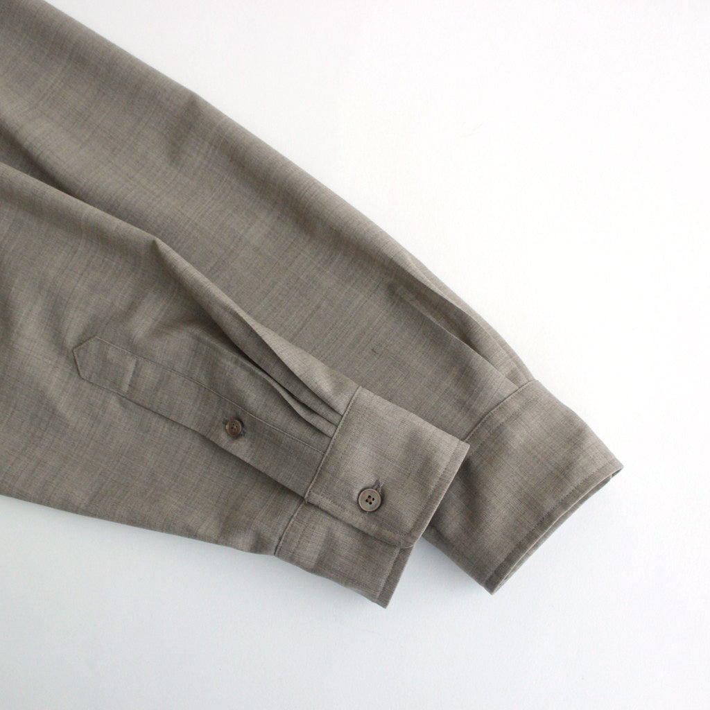 SUPER FINE TROPICAL WOOL SHIRT #TOP GRAY BEIGE [A24SS03WT]