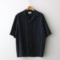EMBROIDERY OPEN COLLAR SHIRT #BLACK [YK24SS0663SH]