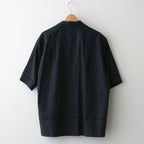 EMBROIDERY OPEN COLLAR SHIRT #BLACK [YK24SS0663SH]