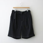 BELTED WIDE LEG SHORTS #BLACK [YK24SS0650P]
