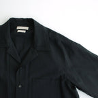 EMBROIDERY OPEN COLLAR SHIRT #BLACK [YK24SS0663SH]