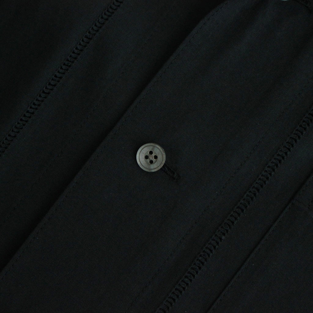 EMBROIDERY OPEN COLLAR SHIRT #BLACK [YK24SS0663SH]