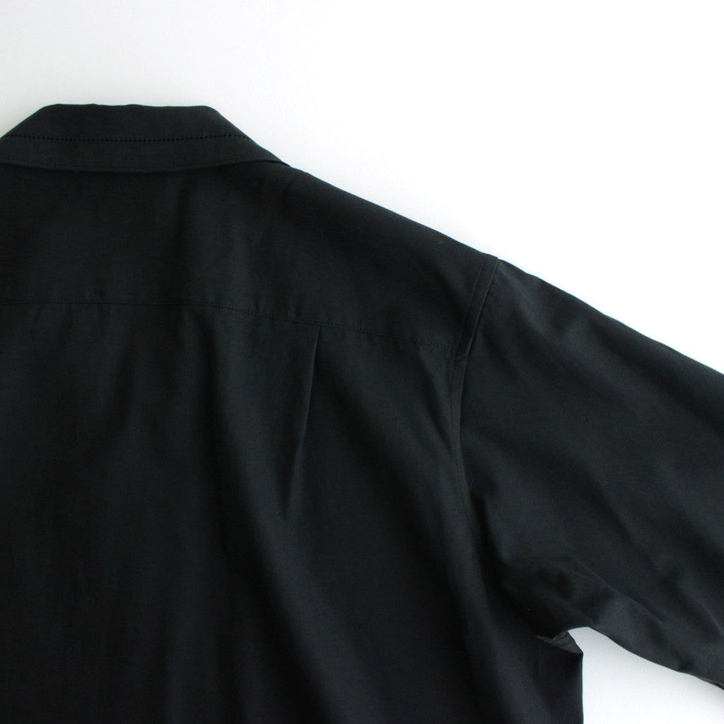 EMBROIDERY OPEN COLLAR SHIRT #BLACK [YK24SS0663SH]
