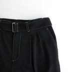 BELTED WIDE LEG SHORTS #BLACK [YK24SS0650P]