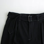 BELTED WIDE LEG SHORTS #BLACK [YK24SS0650P]