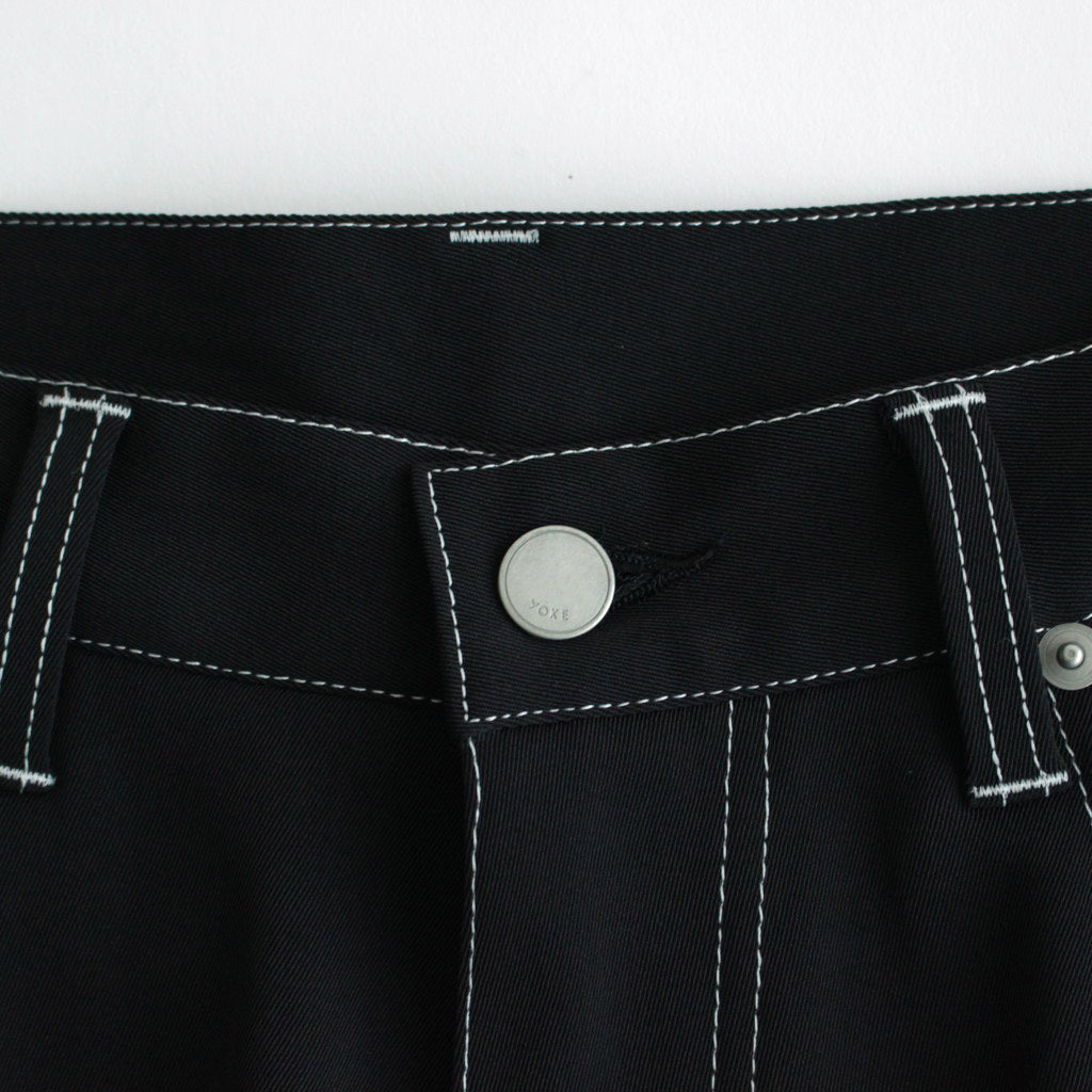 5P WIDE LEG STRAIGHT PANTS #BLACK [YK24SS0649P]