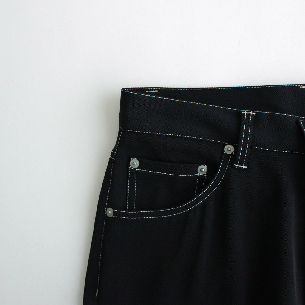 5P WIDE LEG STRAIGHT PANTS #BLACK [YK24SS0649P]