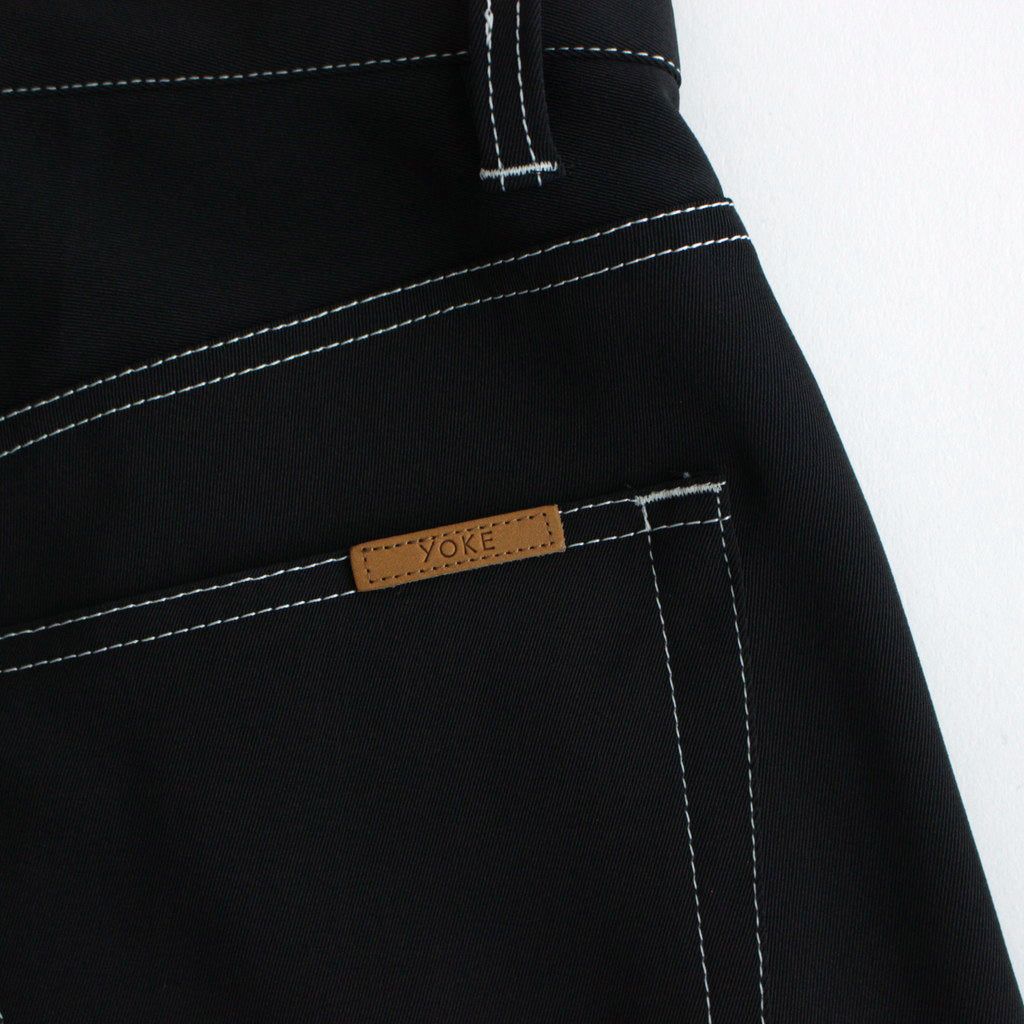 5P WIDE LEG STRAIGHT PANTS #BLACK [YK24SS0649P]