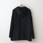 リネンボーダーBigパーカー #BLACK [D124-C311]