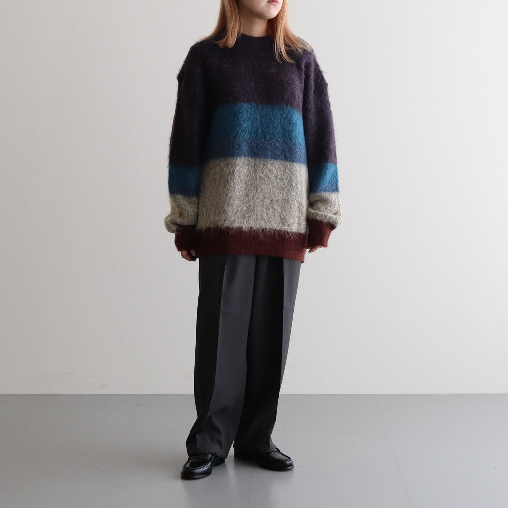 MOHAIR BORDER CREWNECK SWEATER #PURPLE [YK23FW0572S]