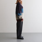 MOHAIR BORDER CREWNECK SWEATER #PURPLE [YK23FW0572S]