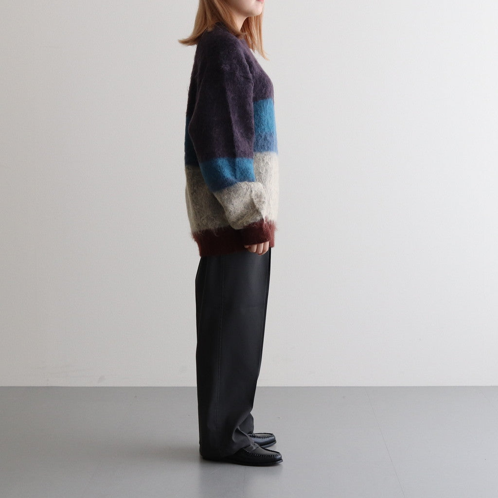 MOHAIR BORDER CREWNECK SWEATER #PURPLE [YK23FW0572S]