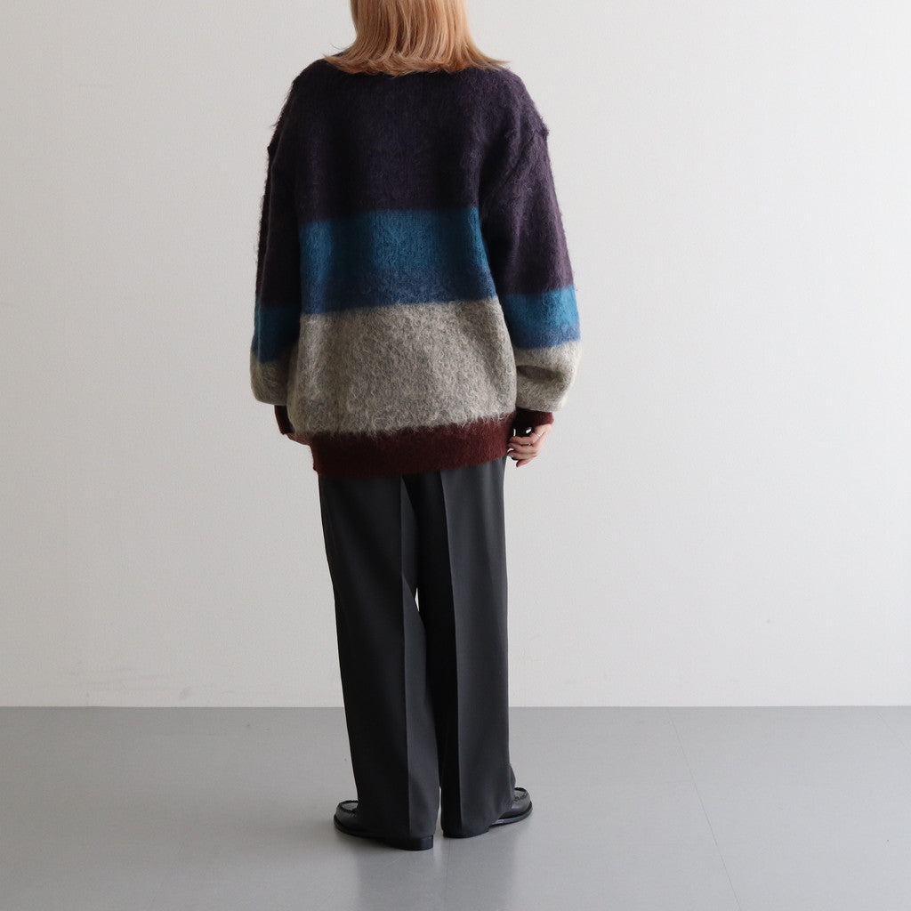 MOHAIR BORDER CREWNECK SWEATER #PURPLE [YK23FW0572S]