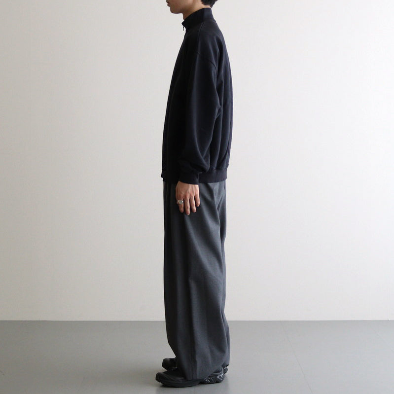 ELASTIC HIGH GAUGE SWEAT HALF ZIP P/O #INK BLACK [A24AP01NU