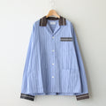 OPEN COLLAR SHIRT #BLUE STRIPE [ST-137]