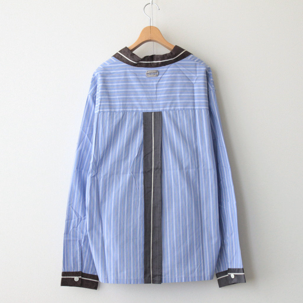 OPEN COLLAR SHIRT #BLUE STRIPE [ST-137]