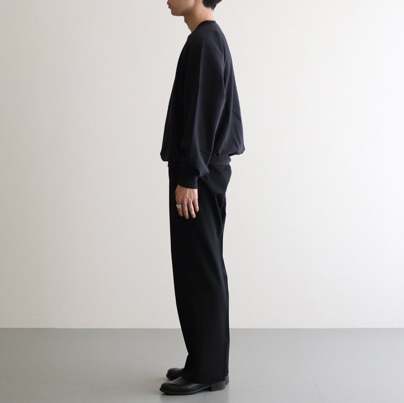 LIGHT WOOL MAX GABARDINE SLACKS #TOP BLACK [A24AP02MG]