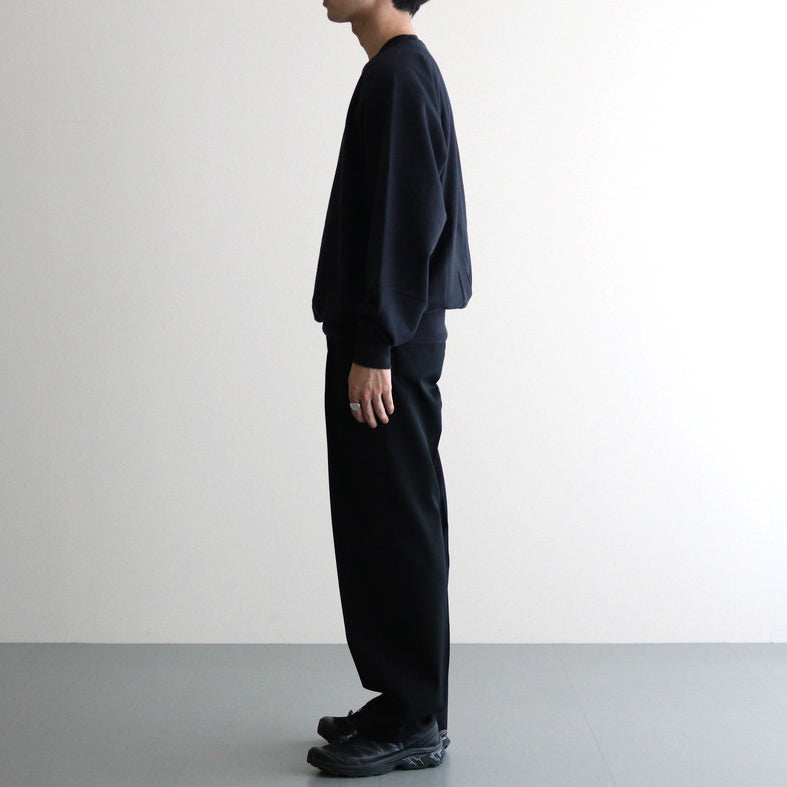 LIGHT WOOL MAX GABARDINE TWO-TUCK SLACKS #TOP BLACK [A24AP03MG]