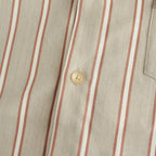 OPEN COLLAR SHIRT #BEIGE STRIPE [ST-137]