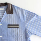 OPEN COLLAR SHIRT #BLUE STRIPE [ST-137]