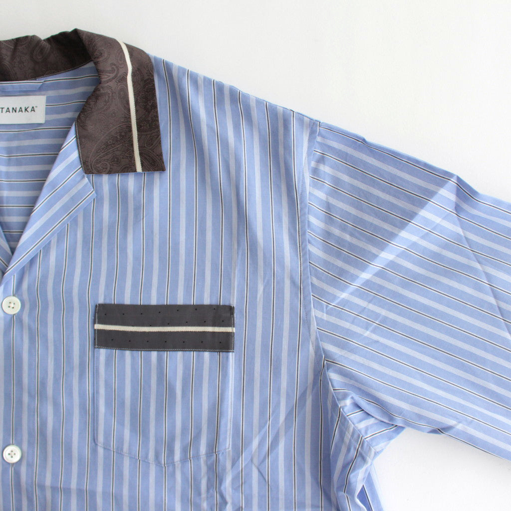 OPEN COLLAR SHIRT #BLUE STRIPE [ST-137]
