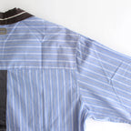 OPEN COLLAR SHIRT #BLUE STRIPE [ST-137]
